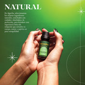 Aceite esencial de eucalipto con tapa de seguridad, ideal para uso en aromaterapia y cuidado personal.