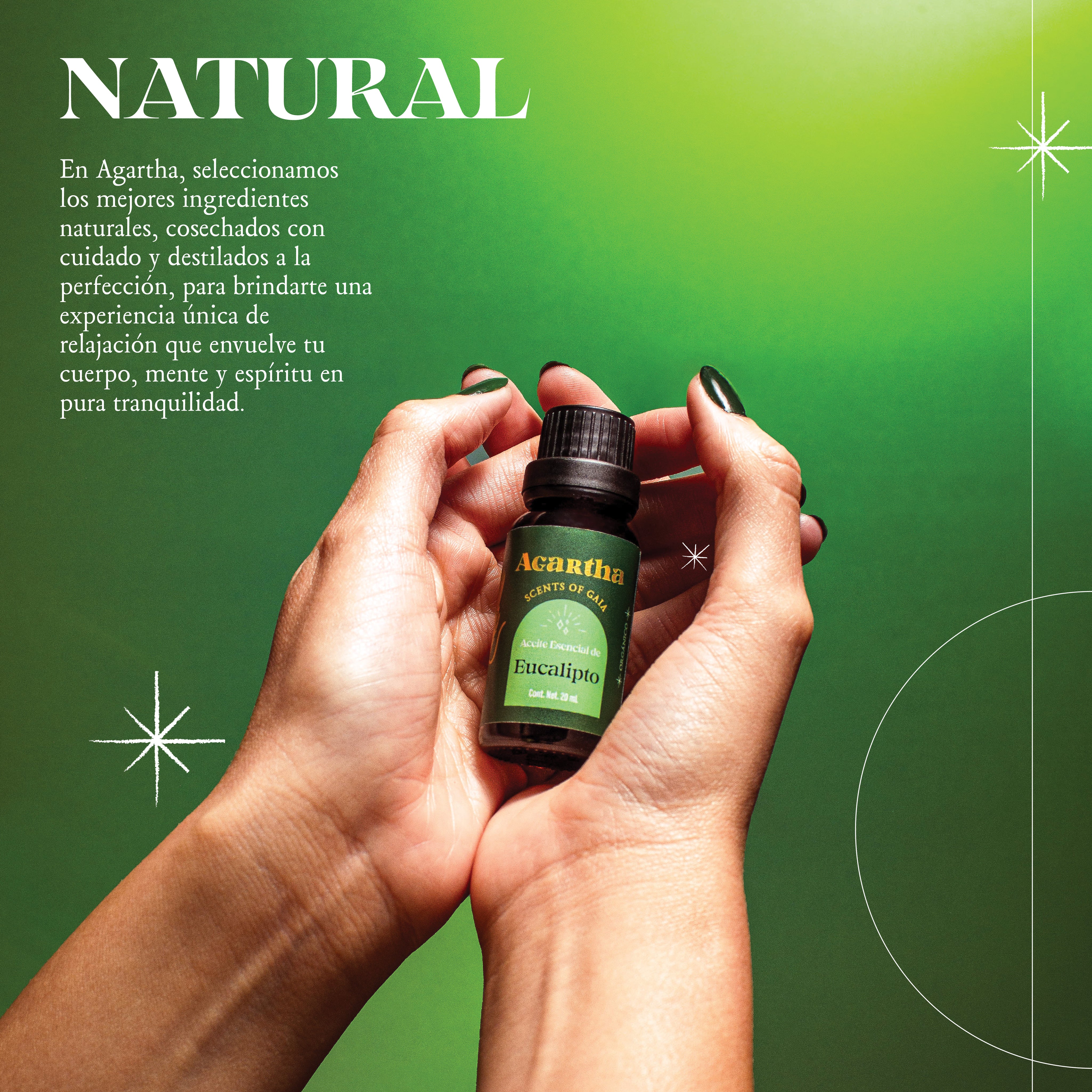 Aceite esencial de eucalipto con tapa de seguridad, ideal para uso en aromaterapia y cuidado personal.