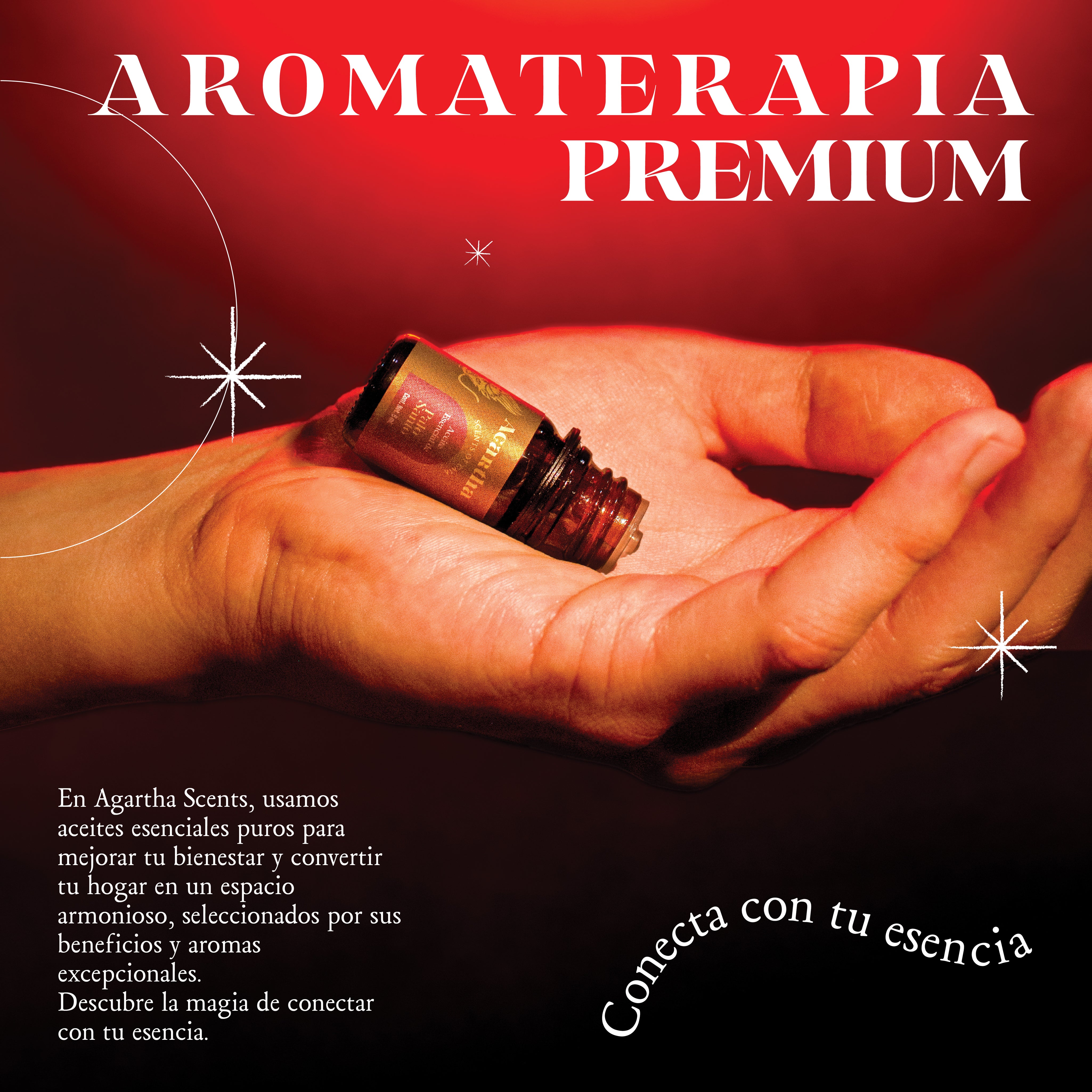 Aceite esencial de Palo Santo en uso, perfecto para masajes energéticos y relajación profunda.