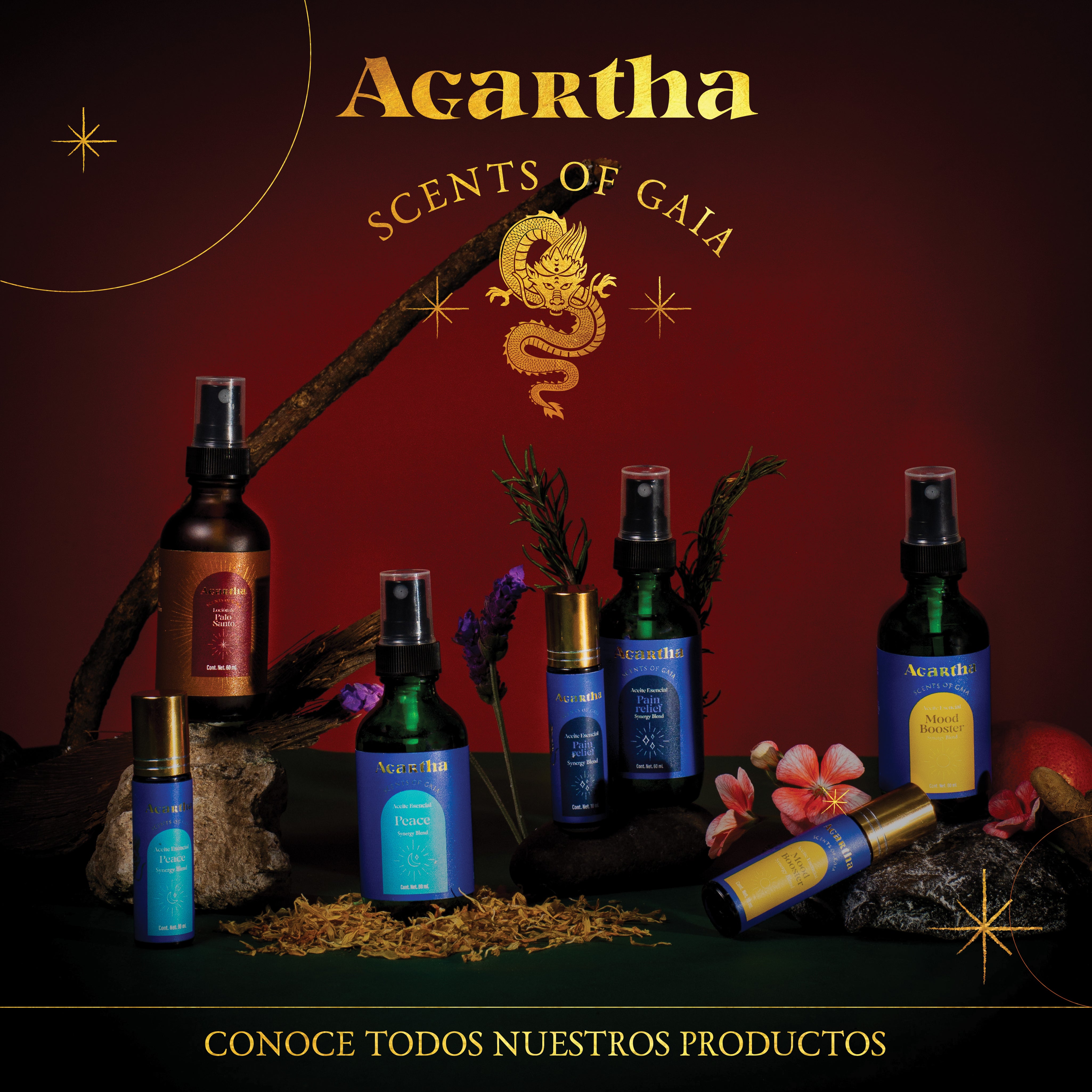 Loción de Palo Santo Agartha, una combinación natural de bienestar y energía para el cuidado personal y ambiental.