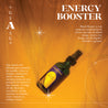 Detalle del envase del spray Mood Booster, elaborado con aceites esenciales 100% naturales en una fórmula energizante y refrescante.