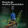 Spray de Alivio & Confort con aceites esenciales de menta, eucalipto, romero, hierbabuena, lavandín, albahaca, canela y manzanilla, ideal para relajación y bienestar.