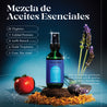 Spray Relajante & Anti Estrés con aceites esenciales de lavanda, mandarina, mejorana dulce, patchouli y manzanilla, perfecto para aliviar el estrés y la ansiedad.
