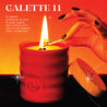 Vela Galette 11 encendida, ideal para disfrutar de una fragancia envolvente con notas de maple y chai.