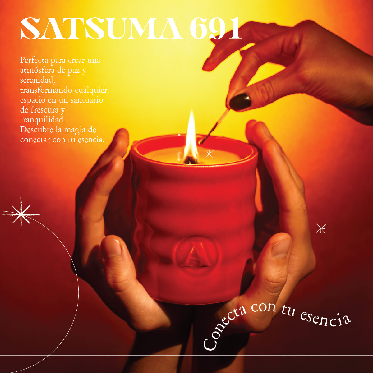 Vela Satsuma 691, meticulosamente elaborada con ingredientes de alta calidad, proporcionando horas de frescura cítrica.