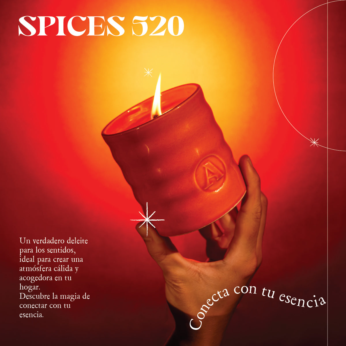 Vela Spices 520, elaborada meticulosamente con ingredientes premium, brindando una experiencia olfativa cálida y duradera.